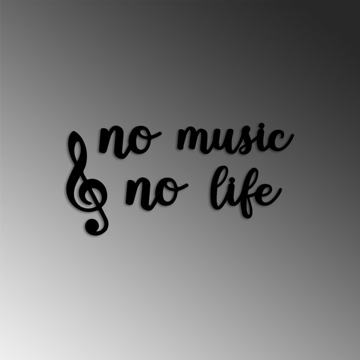 Wallity Escultura de pared No Music No Life en Negro Wallity Escultura de pared No Music No Life en Negro